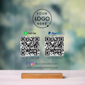 QR-Code-Zahlung | CashApp Paypal Scan to Pay Logo Acrylschild (Neutral)