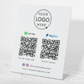 QR-Code-Zahlung | CashApp Paypal Scan to Pay Logo Sockelschild
