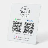 QR-Code-Zahlung | CashApp Paypal Scan to Pay Logo Sockelschild (Vorderseite)