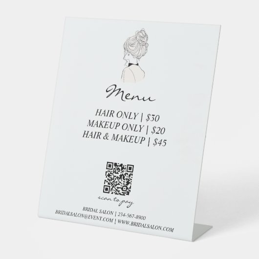 QR-Code-Zahlung für Hochzeitssalon Sockelschild (Vorderseite)