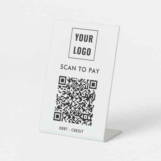 QR-Code-Zahlung für Unternehmen Sockelschild (Vorderseite)