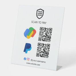 QR-Code-Zahlung | Google Pay & Paypal Scan zu zahl Sockelschild