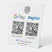QR-Code-Zahlung | Google Pay & Paypal Scan zu zahl Sockelschild (Vorderseite)