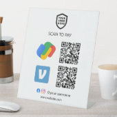 QR-Code-Zahlung | Google Pay & Venmo Scan zu bezah Sockelschild (In Situ)