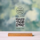 QR-Code-Zahlung | Kontakt mit Logos Acrylschild (Neutral)
