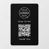 QR-Code-Zahlung | Kontakt mit schwarzen Logos Fensteraufkleber (Blatt)