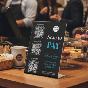 QR-Code-Zahlung - Logo für Unternehmen "Scannen zu Sockelschild