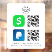 QR-Code-Zahlung | PayPal-Scan von CashApp zur Beza Fensteraufkleber (Blatt 2)