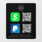 QR-Code-Zahlung | Paypal-Scan von CashApp zur Beza Fensteraufkleber (Blatt)