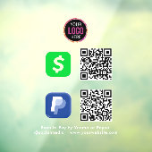 QR-Code-Zahlung | Paypal-Scan von CashApp zur Beza Fensteraufkleber (Blatt 3)