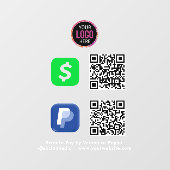 QR-Code-Zahlung | Paypal-Scan von CashApp zur Beza Fensteraufkleber (Blatt)