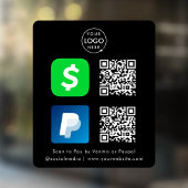 QR-Code-Zahlung | Paypal-Scan von CashApp zur Beza Fensteraufkleber