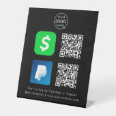 QR-Code-Zahlung | Paypal-Scan von CashApp zur Beza Sockelschild (Vorderseite)