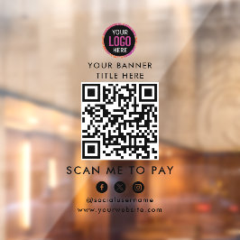 QR-Code-Zahlung | Scan to Pay Business Logo Fensteraufkleber