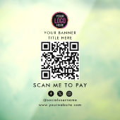 QR-Code-Zahlung | Scan to Pay Business Logo Fensteraufkleber (Blatt 3)