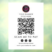 QR-Code-Zahlung | Scan to Pay Business Logo Fensteraufkleber (Blatt 3)