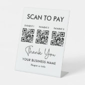 QR-Code-Zahlung | Scan to Pay Business White Sockelschild (Vorderseite)