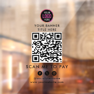 QR-Code-Zahlung Scanne zum Bezahlen Geschäft-Log Fensteraufkleber