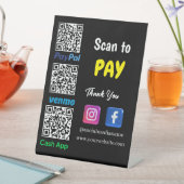 QR-Code-Zahlung | Venmo Paypal CashApp Scan zu bez Sockelschild (In Situ)