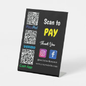 QR-Code-Zahlung | Venmo Paypal CashApp Scan zu bez Sockelschild (Vorderseite)