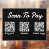QR-Code-Zahlung | Venmo Paypal Scan to Pay Fensteraufkleber (Blatt 2)