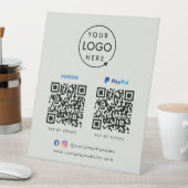 QR-Code-Zahlung | Venmo Paypal Scan to Pay Gray Sockelschild (In Situ)