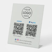 QR-Code-Zahlung | Venmo Paypal Scan to Pay Gray Sockelschild (Vorderseite)