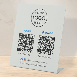 QR-Code-Zahlung Venmo Paypal Scan to Pay Gray Sockelschild