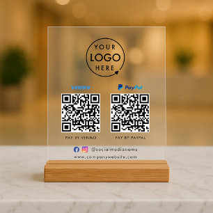 QR-Code-Zahlung   Venmo Paypal Scan to Pay Logo Acrylschild