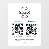 QR-Code-Zahlung | Venmo Paypal Scan to Pay Logo Fensteraufkleber (Blatt)