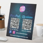 QR-Code-Zahlung | Venmo Paypal Scan to Pay Logo Sockelschild (In Situ)