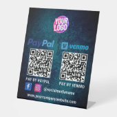 QR-Code-Zahlung | Venmo Paypal Scan to Pay Logo Sockelschild (Vorderseite)