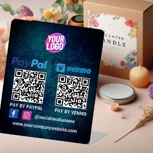 QR-Code-Zahlung   Venmo Paypal Scan to Pay Logo Sockelschild