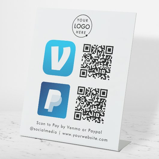 QR-Code-Zahlung | Venmo & Paypal Scan to Pay Logo Sockelschild