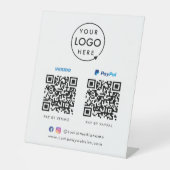 QR-Code-Zahlung | Venmo Paypal Scan to Pay Logo Sockelschild (Vorderseite)