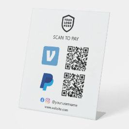 QR-Code-Zahlung | Venmo & Paypal Scan to Pay Sockelschild