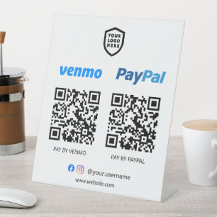 QR-Code-Zahlung   Venmo & Paypal Scan to Pay Sockelschild