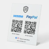QR-Code-Zahlung | Venmo & Paypal Scan to Pay Sockelschild (Vorderseite)