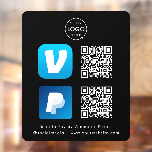 QR-Code-Zahlung | Venmo & Paypal Scan zu zahlen Sc Fensteraufkleber (Blatt 2)