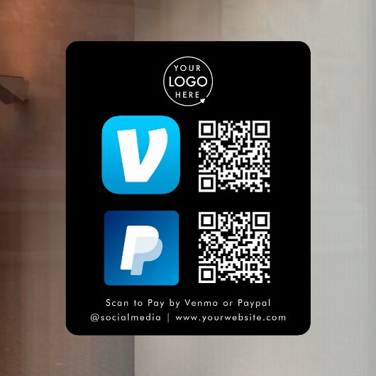 QR-Code-Zahlung | Venmo & Paypal Scan zu zahlen Sc Fensteraufkleber