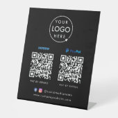 QR-Code-Zahlung | Venmo Paypal Scan zu zahlen Schw Sockelschild (Vorderseite)