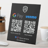 QR-Code-Zahlung | Venmo & Paypal Scan zur Bezahlun Sockelschild (In Situ)