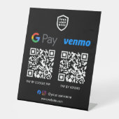 QR-Code-Zahlung | Venmo & Paypal Scan zur Bezahlun Sockelschild (Vorderseite)