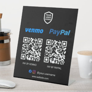 QR-Code-Zahlung   Venmo & Paypal Scan zur Bezahlun Sockelschild