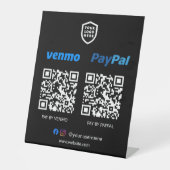 QR-Code-Zahlung | Venmo & Paypal Scan zur Bezahlun Sockelschild (Vorderseite)