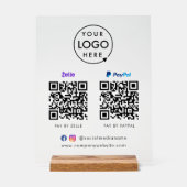 QR-Code-Zahlung | Zelle Paypal Scan to Pay Logo Acrylschild (Vorderseite)
