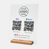 QR-Code-Zahlung | Zelle Paypal Scan to Pay Logo Acrylschild (Winkel)