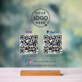 QR-Code-Zahlung | Zelle Paypal Scan to Pay Logo Acrylschild (Neutral)