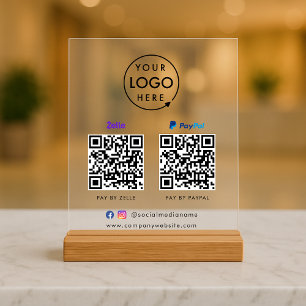 QR-Code-Zahlung Zelle Paypal Scan to Pay Logo Acrylschild