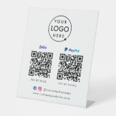 QR-Code-Zahlung | Zelle Paypal Scan to Pay Logo Sockelschild (Vorderseite)